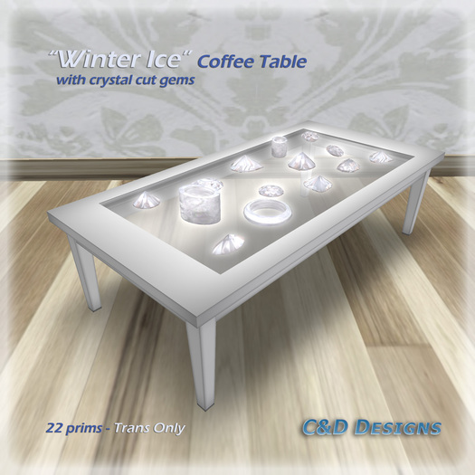 Holiday: "Winter Ice" Coffee Table - White ~ DISCOUNTED 50% Off 