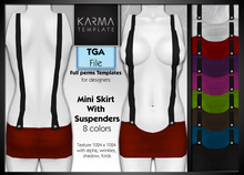 Karma Template - Tga - Mini Skirt With Suspenders - 8 Colors - High detailled Texture 1024 px