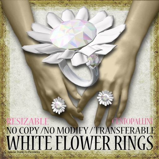 *CentoPallini* WHITE FLOWER [Rings]