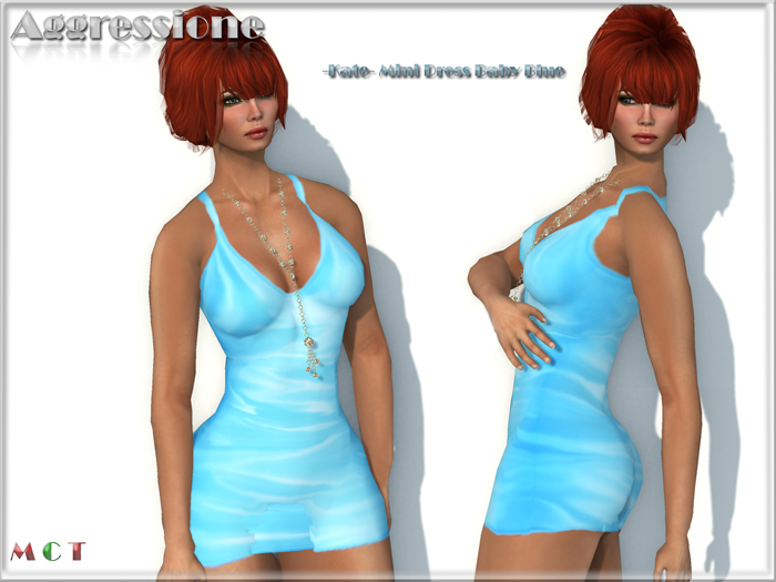*Aggressione* -Kate- Mini Dress Baby Blue with Appliers