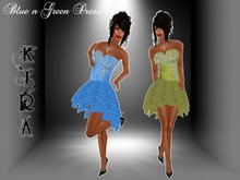 .::KIRA::. Blue n Green Glitter Dress