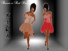 .::KIRA::. Brown n Red Glitter Dress