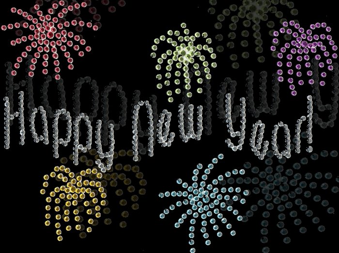 fireworks and happy new year  