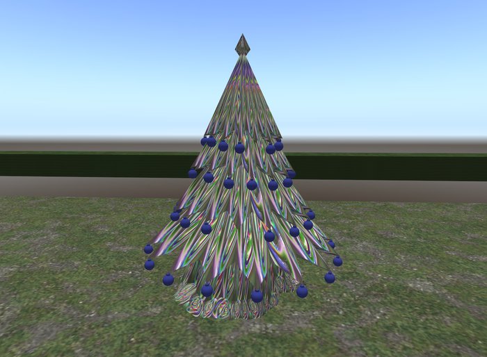 Mesh Christmas Tree Blue Bulbs