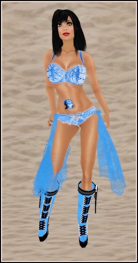 La Perla Blaue Spitze