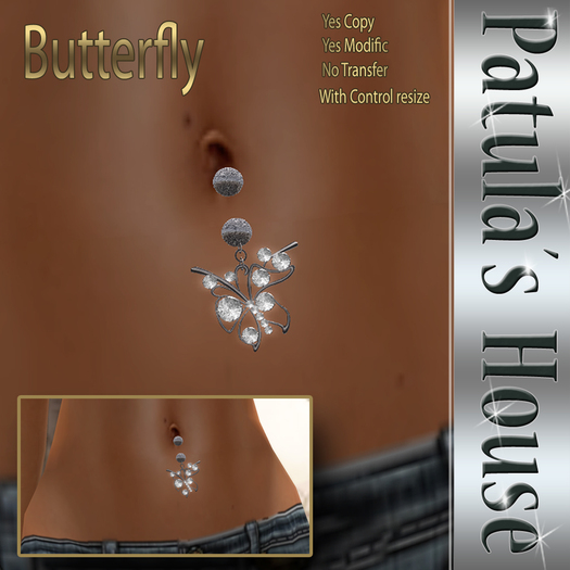 *Patulas House Steel Butterfly Belly Ring