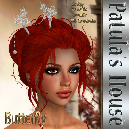*Patulas House Silver Butterfly Bow Accessory