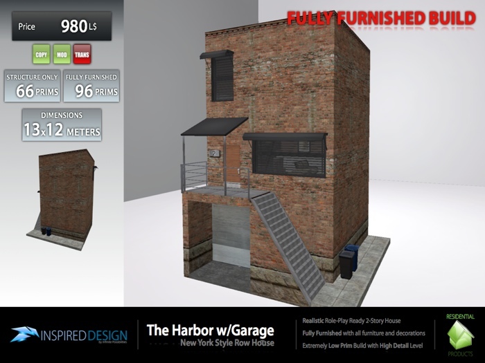 Inspired Design - Harbor 2-Story New York Style Row House with Garage - FULLY FURNISHED