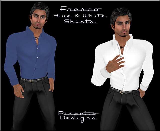 Rispetto Designs - Fresco Shirt - Blue & White
