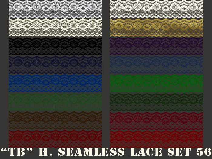 Twice Baked 16 high quality horizontal seamless lace textures set 56