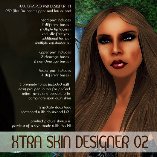 XTRA SKIN DESIGNER 02 - Full Layered PSD Female Skin Kit - Immediate Download