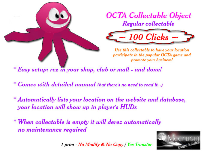 OCTA Reward Game Collectable Object 100 Clicks