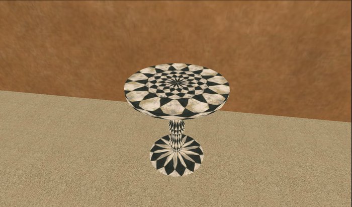 Black and White Checkered Round Table