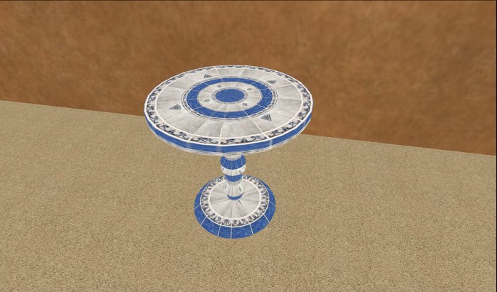 Blue and White tiled Round Table