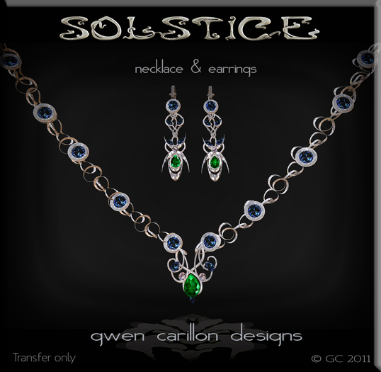 GCD - Solstice Necklace and Earrings in Platinum