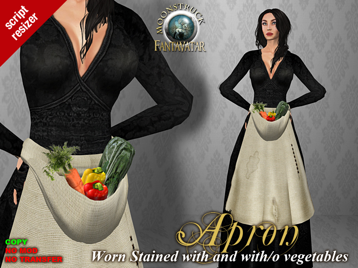 !! MOONSTRUCK !! Apron With and W/o Vegetables