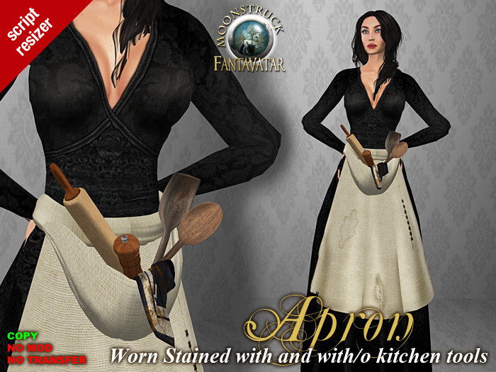 !! MOONSTRUCK !! Apron With and W/o Kitchen Tools