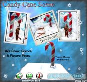 Candy Cane Scene Rezzer: Low Prim. Great for Couples and Photos! Cute Outdoor Holiday Decor