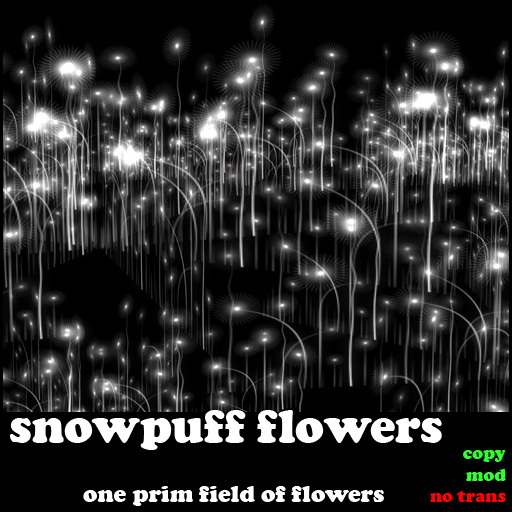 Winter White Snowpuff flowers - One prim