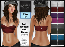 Karma Template - Tga - Top Bandeau Back Zipped - 8 Colors - High detailled Texture 1024 px