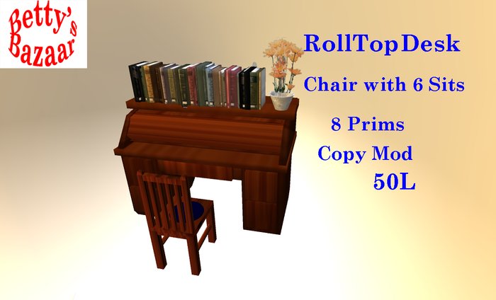 Betty's Bazaar RollTop Desk