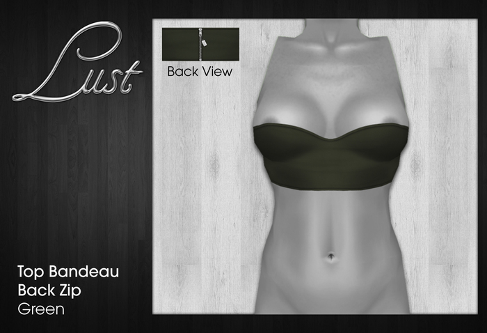 Lust - Top Bandeau Back Zipper - Green