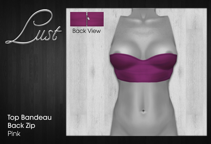 Lust - Top Bandeau Back Zipper - Pink