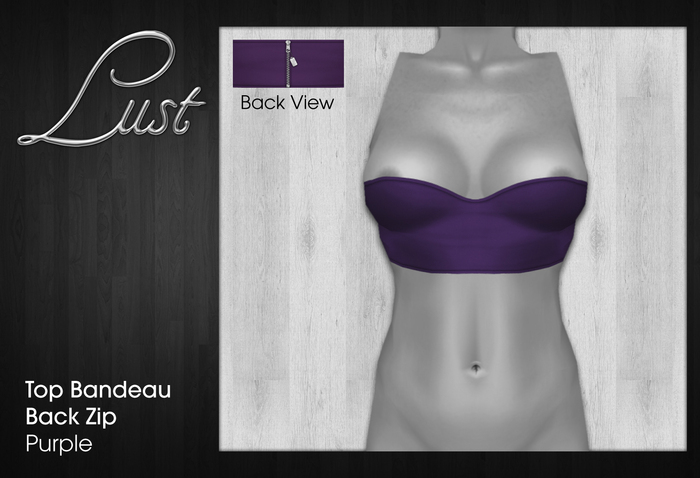 Lust - Top Bandeau Back Zipper - Purple