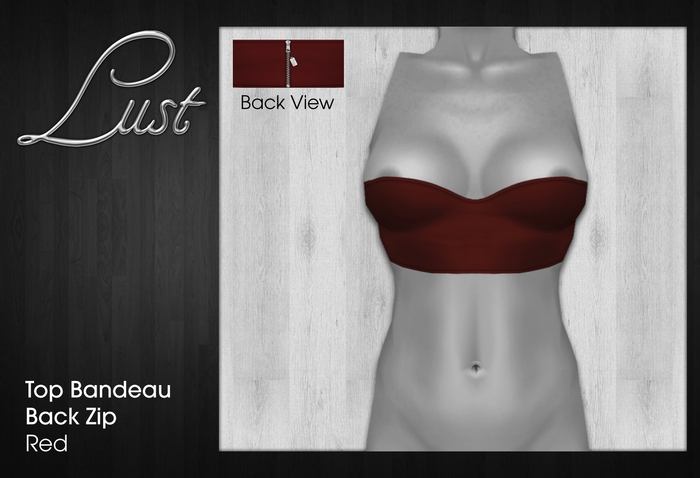 Lust - Top Bandeau Back Zipper - Red