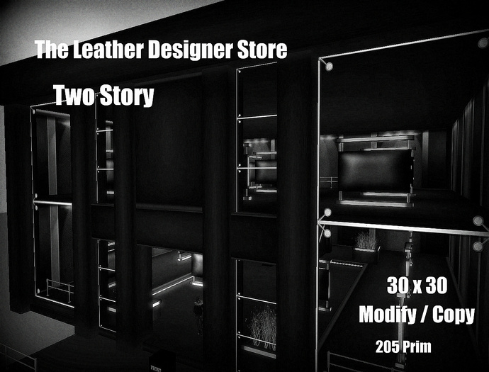 The Black Leather Designer Store -  2 Story Prefab