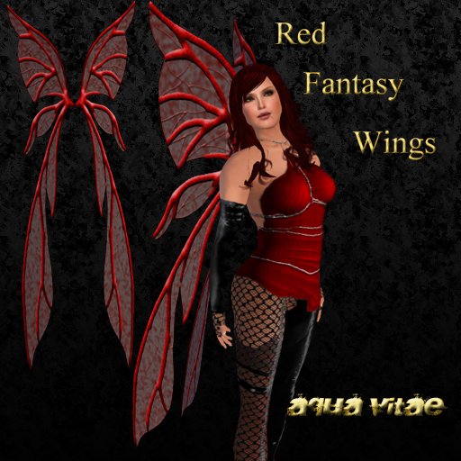 Red Fantasy Wings by Aqua Vitae