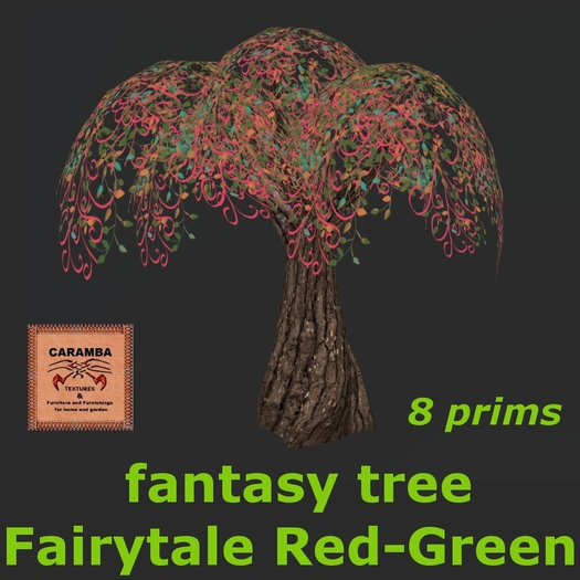 Fantasy tree Fairytale Red-green
