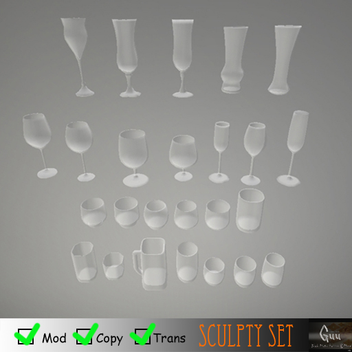 -=((Guu))=- Sculpty glass  27 SET [BOXED] Map Full Perms