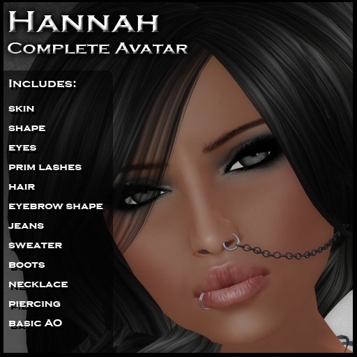 Hannah Complete Avatar Package - Skin, Shape, Hair