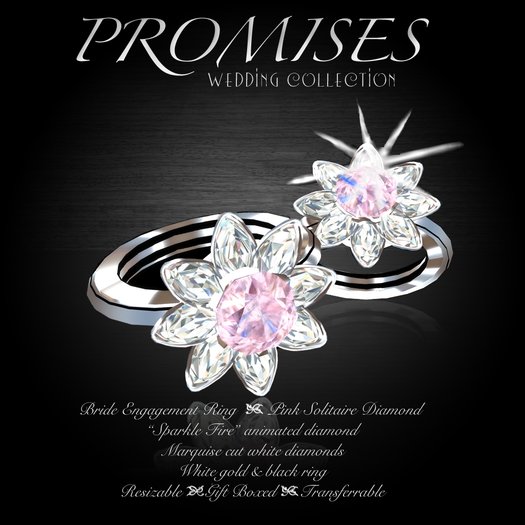 Exquisite Promises Pink Engagement Ring White Gold