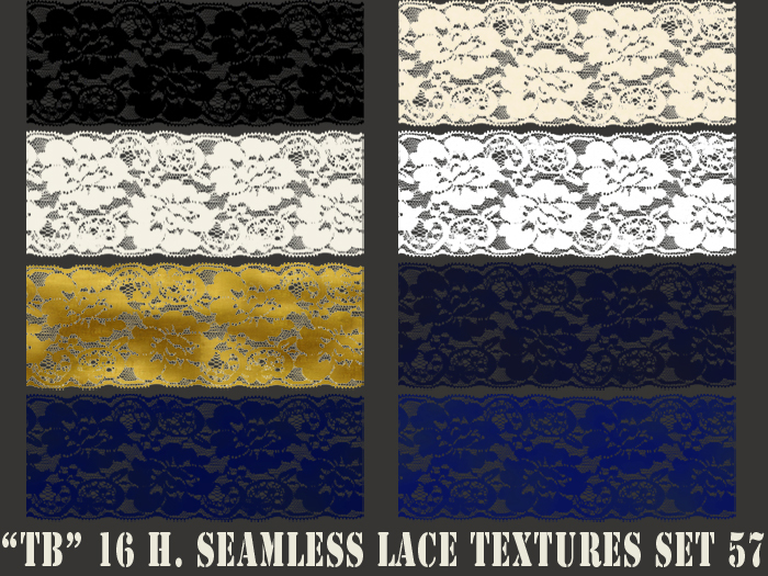Twice Baked 16 high quality horizontal seamless lace textures set 57