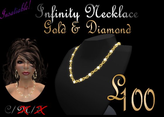 Insatiable! Infinity Necklace - Gold (BOXED)