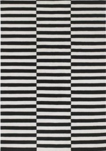 white and black stripes rug