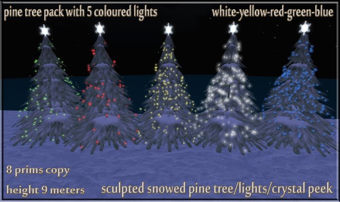 NEW RELEASE PACK SCULPTED PINETREES WITH LIGHTS