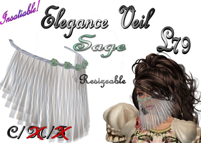 Insatiable! Elegance Veil - Sage (BOXED)