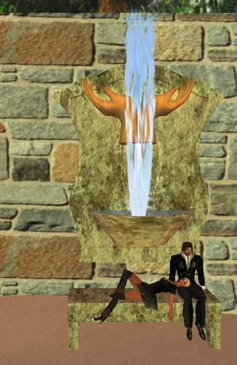 Couples Cuddle Bench wall fountain 15  sit animations single and couple