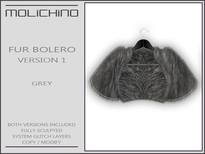 MOLiCHiNO Fur Bolero - Grey (2 Versions Included!)