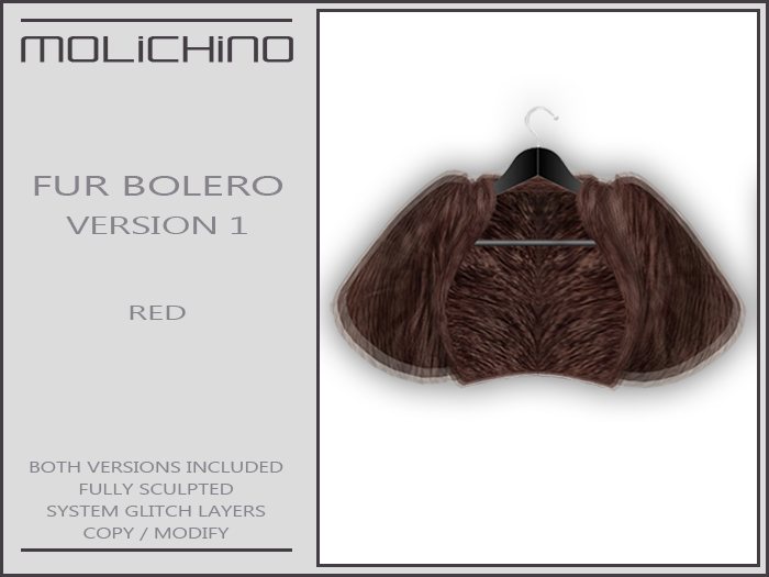 MOLiCHiNO Fur Bolero - Red (2 Versions Included!)