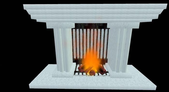 Fireplace (fire burning)
