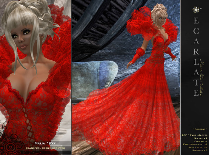 Malia - Red -  Dress Gown Formal - Robe