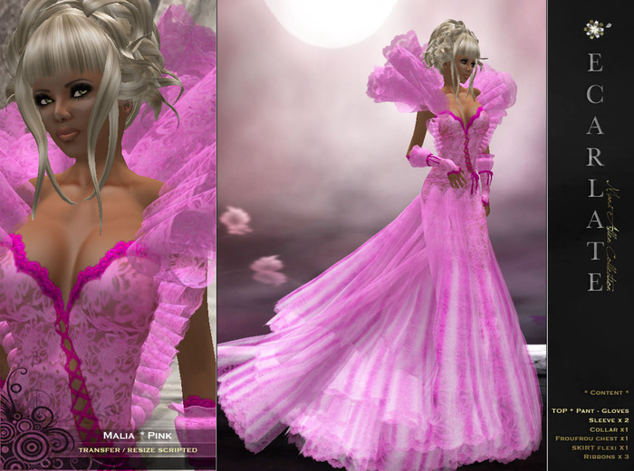 Malia - Pink -  Dress Gown Formal - Robe