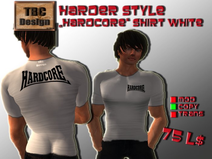 .:TBC Design:. Hardcore Shirt White (M)