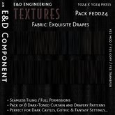 [FED024] 8 1024px Black Curtain Drapes and Drapery Fabric Textures for Dark Medieval Fantasy by E&D ENGINEERING