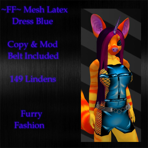 ~FF~ Mesh Latex Dress Blue