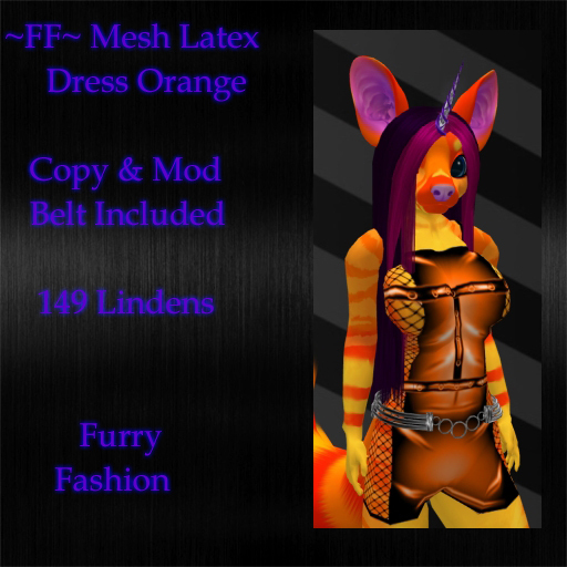 ~FF~ Mesh Latex Dress Orange